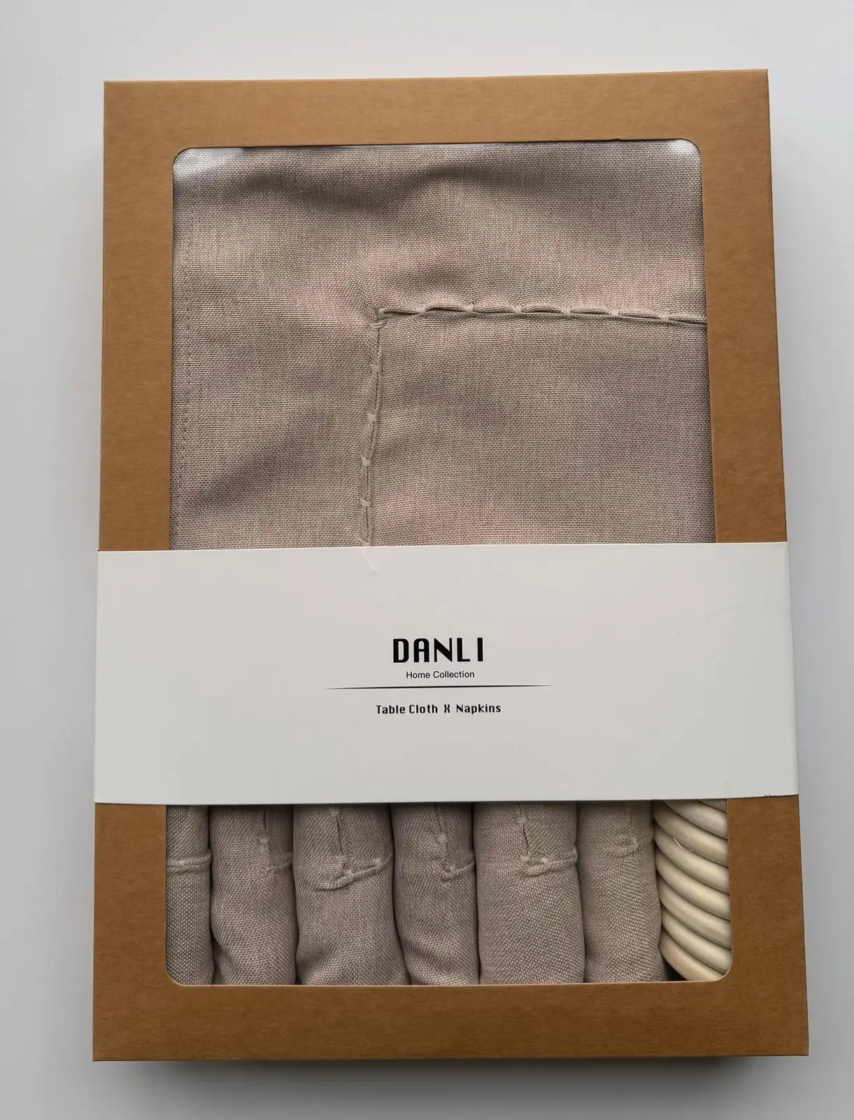 2410-OX-Khaki boxed tablecloth and napkin set