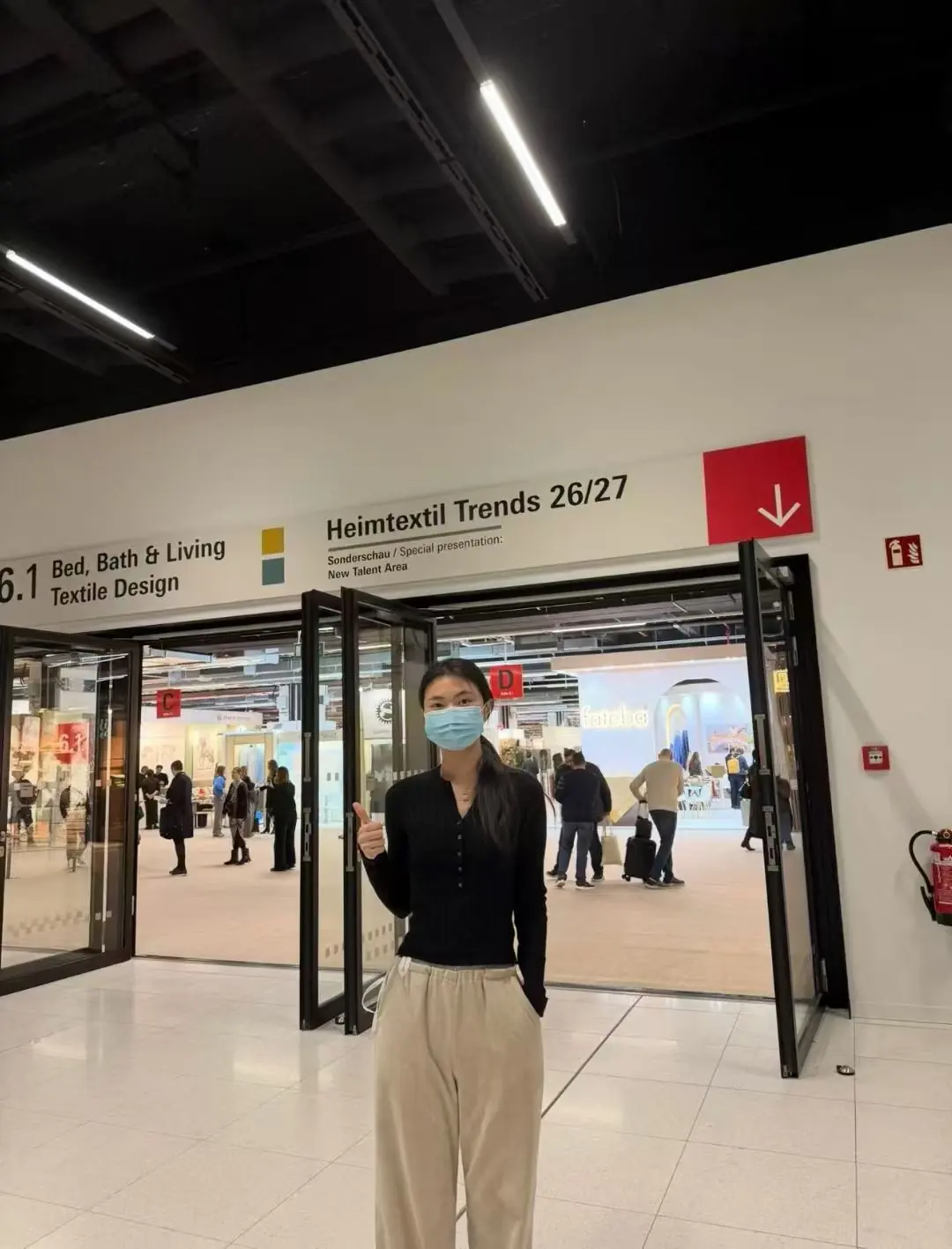 Danli team member visiting the Heimtextil Trends 26/27 presentation