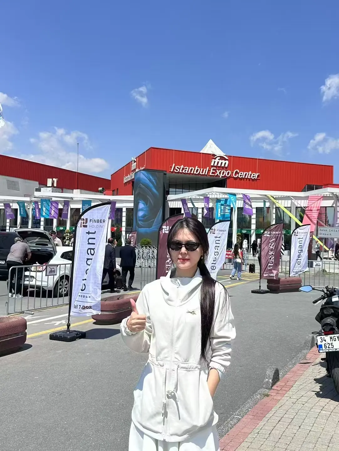 Danli team member visiting a home textile exhibition at Istanbul Expo Center in May 2025